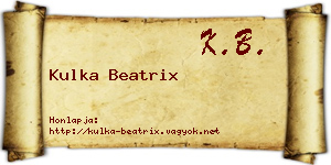 Kulka Beatrix névjegykártya